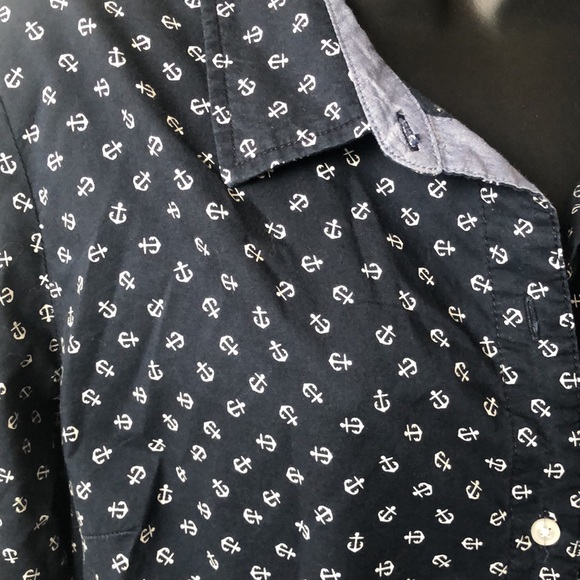 Tommy Hilfiger Anchor Long Sleeve Roll Tab Button Down Blouse Sz L - Picture 4 of 8